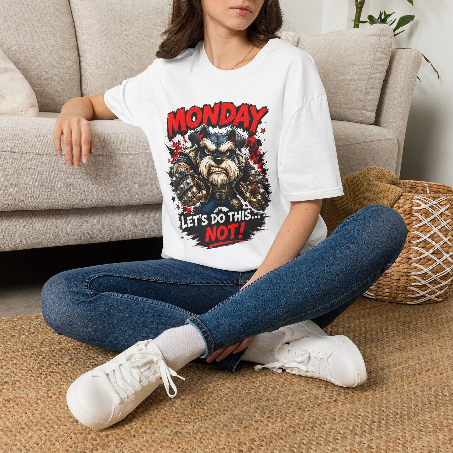 Grumpy Schnauzer "Monday: Let's Do This... NOT!" T-Shirt
