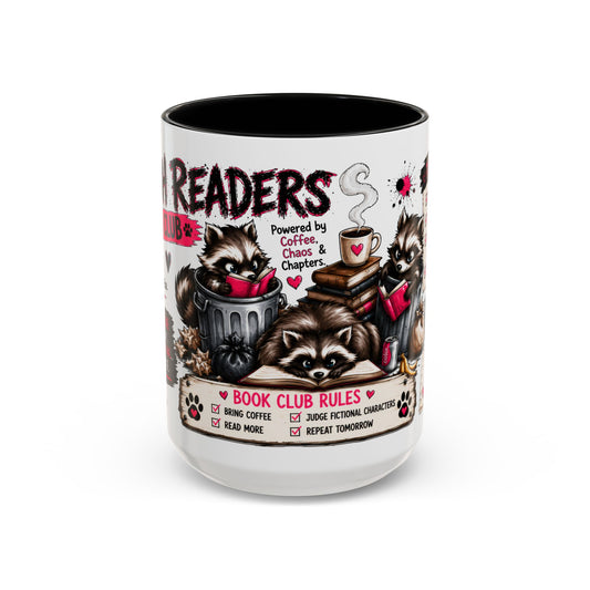 Book Lover Coffee Mug — "Today's Plan" Raccoon Reading Design (11/15oz)
