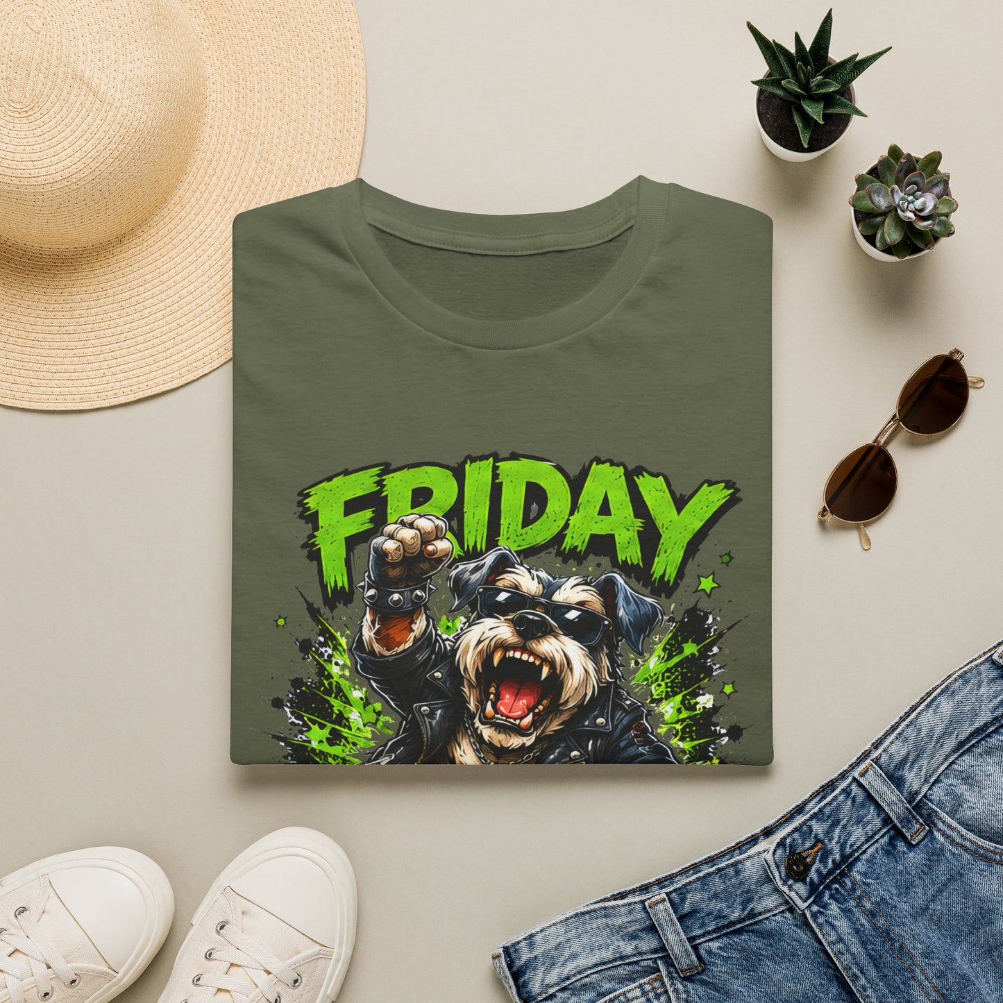 Friday Schnauzer T-Shirt — “WEEKEND MODE: ACTIVATED” Graphic Tee