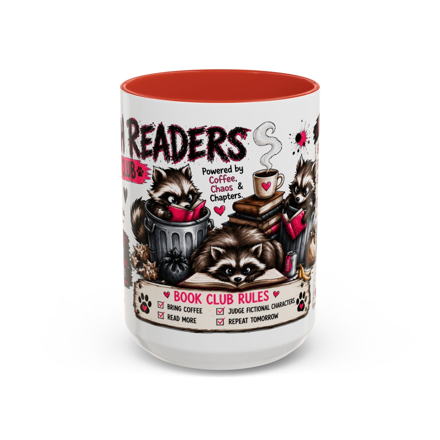 Book Lover Coffee Mug — "Today's Plan" Raccoon Reading Design (11/15oz)