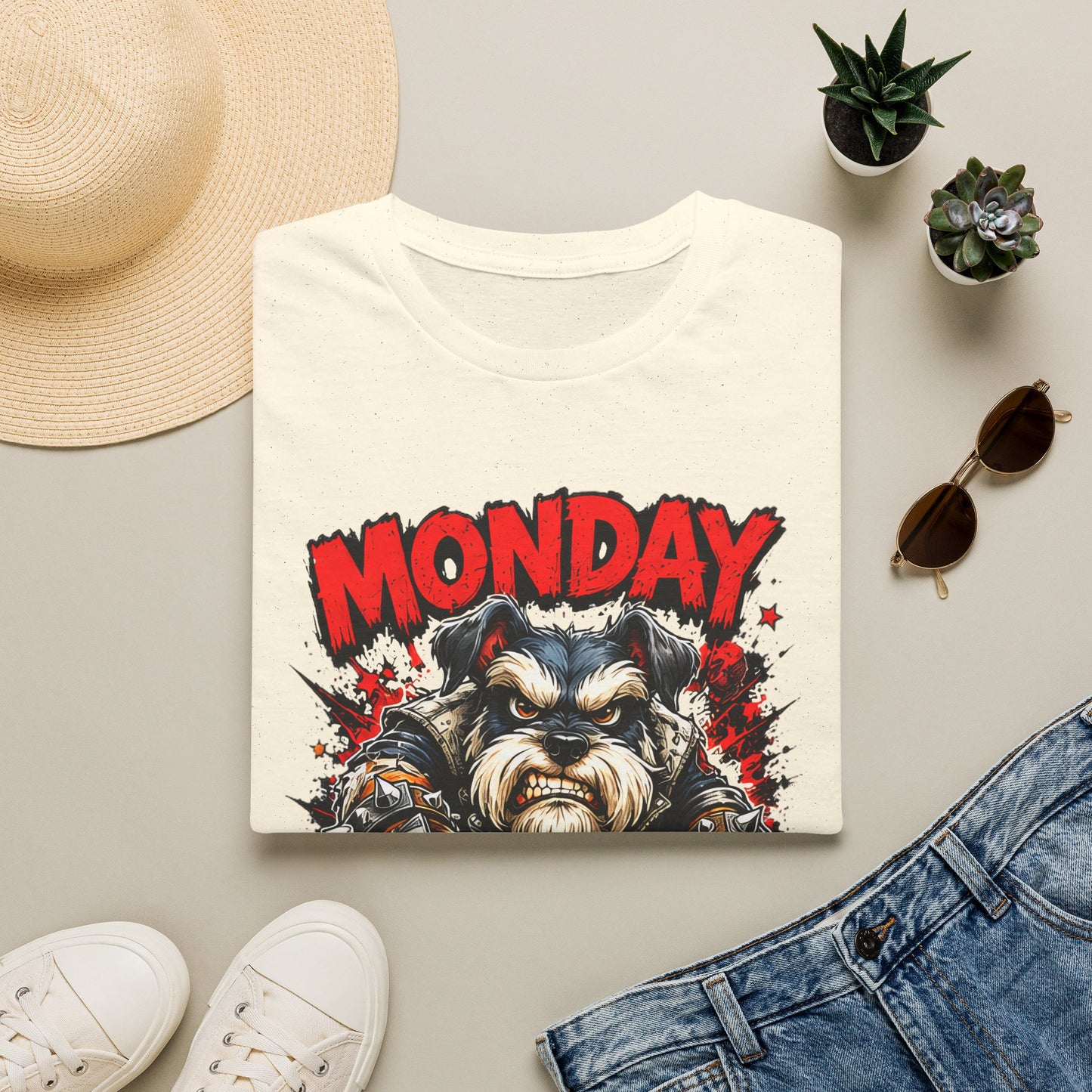 Grumpy Schnauzer "Monday: Let's Do This... NOT!" T-Shirt