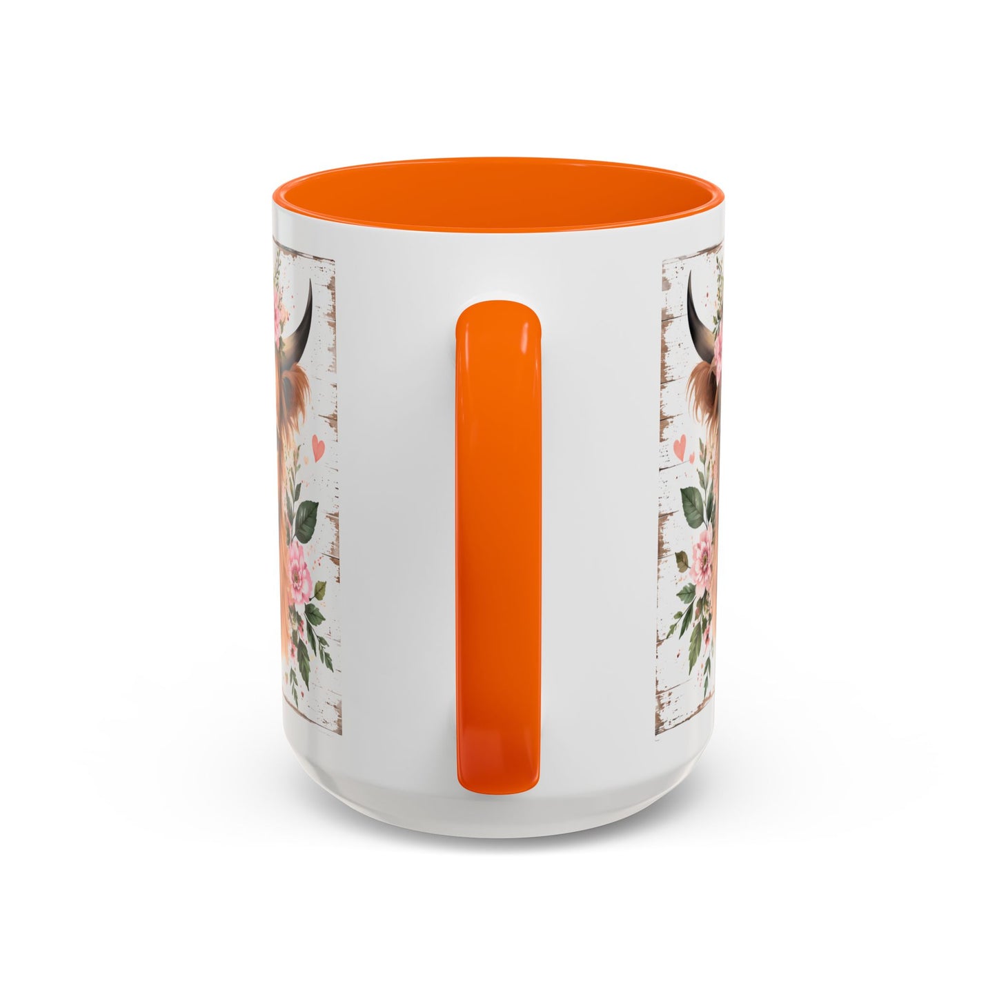 Good Morning Cow Accent Coffee Mug — Floral Highland Cow Ceramic Mug (11/15oz)