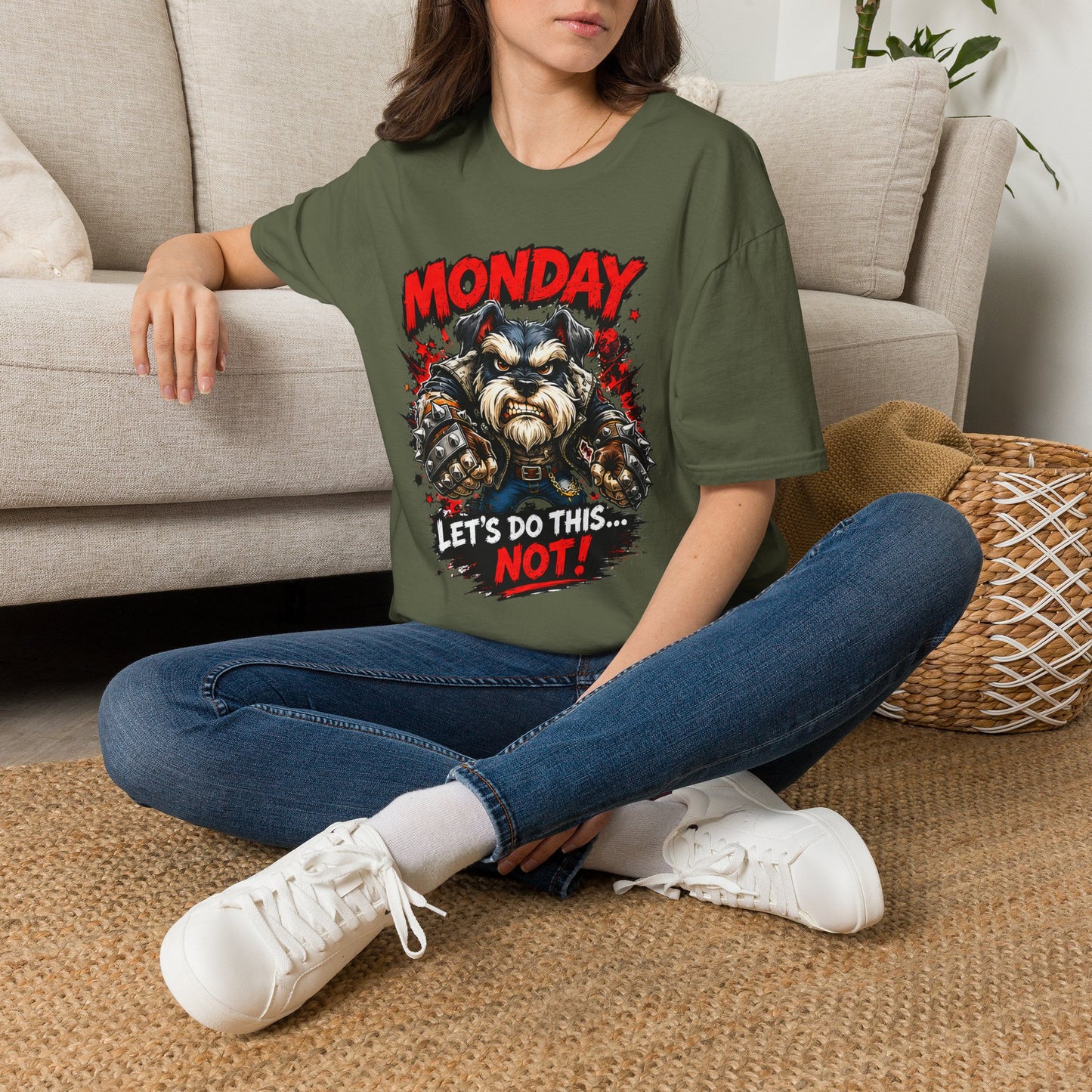Grumpy Schnauzer "Monday: Let's Do This... NOT!" T-Shirt
