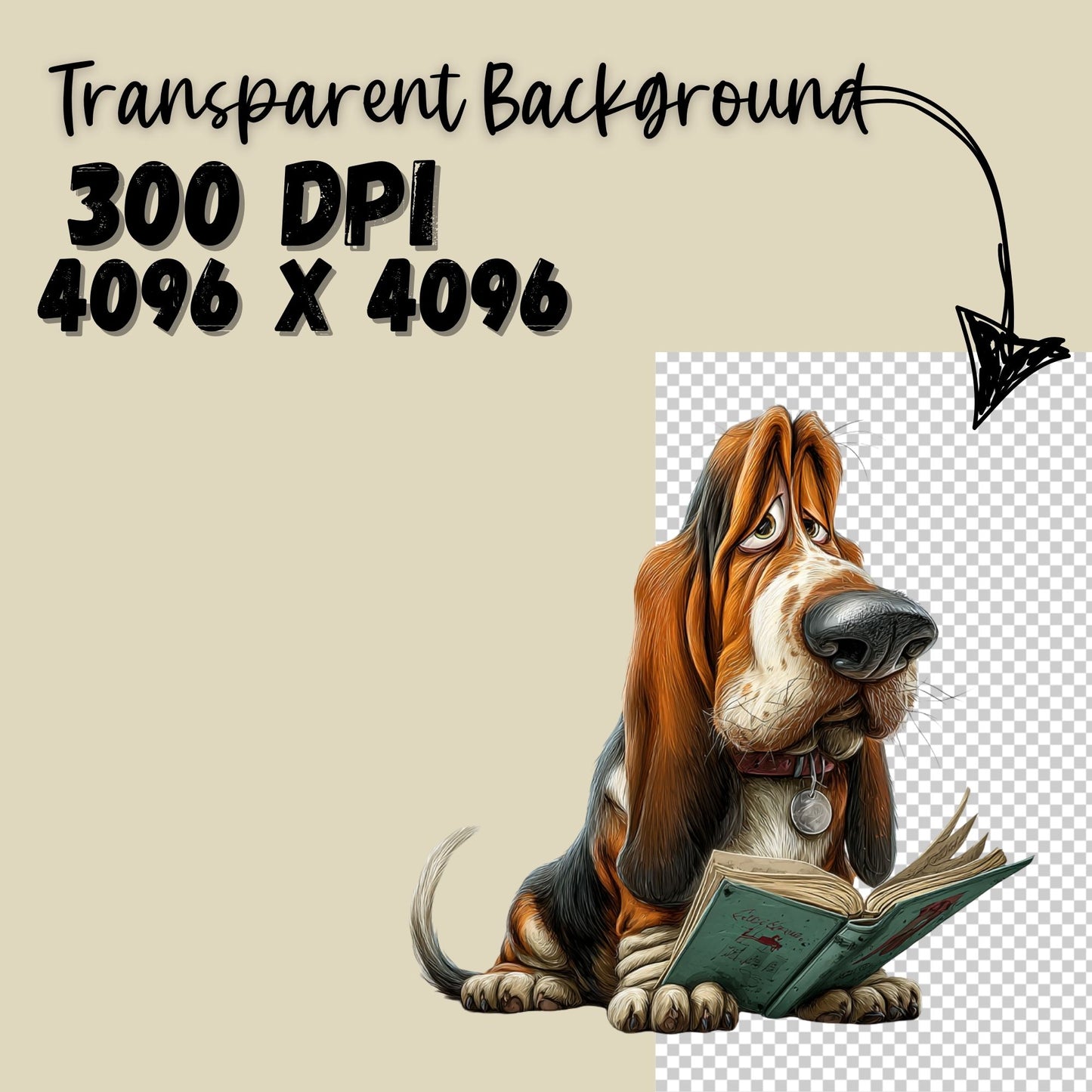 Funny Reading Dogs Clipart Bundle – 25 PNG Transparent Dog Characters, Cute Cartoon Dog Graphics for Sublimation, Stickers & Print Designs